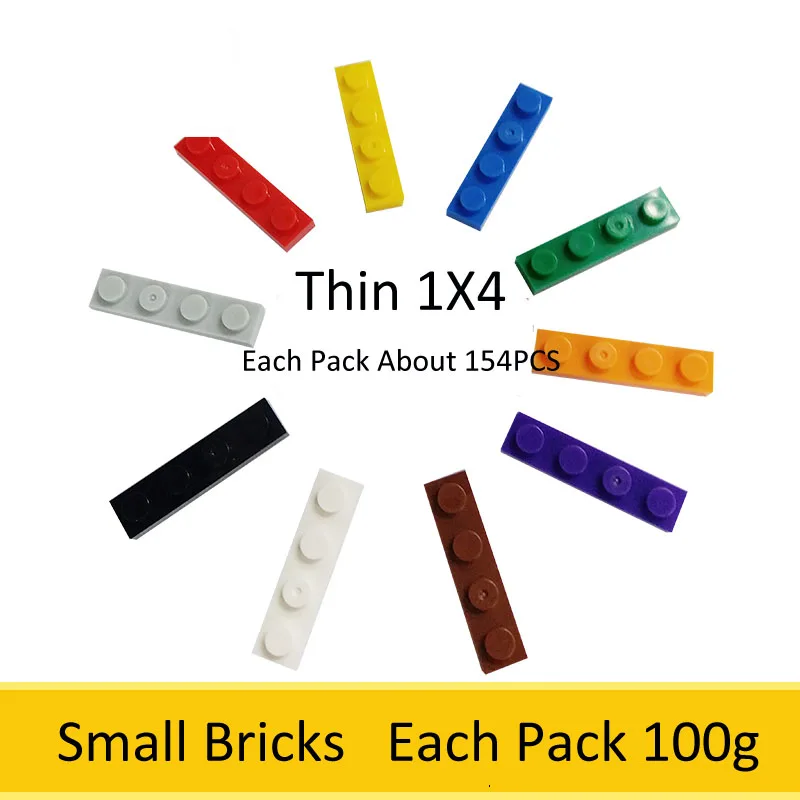 

1x4 Thin Bricks Classic Base Building Blocks Small Enlighten Bricks Educational Toys For Kid Each Pack 100g About 154 PCS