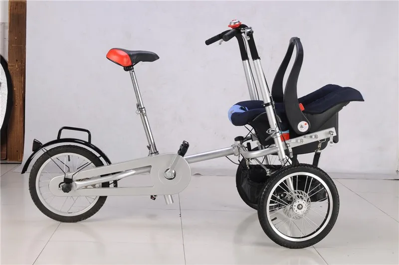 Футболки для мамы и ребенка newboretricycle коляска детский велосипед, складывающаяся коляска младенцев коляска 3 колеса совместима с автомобильным сидением красный