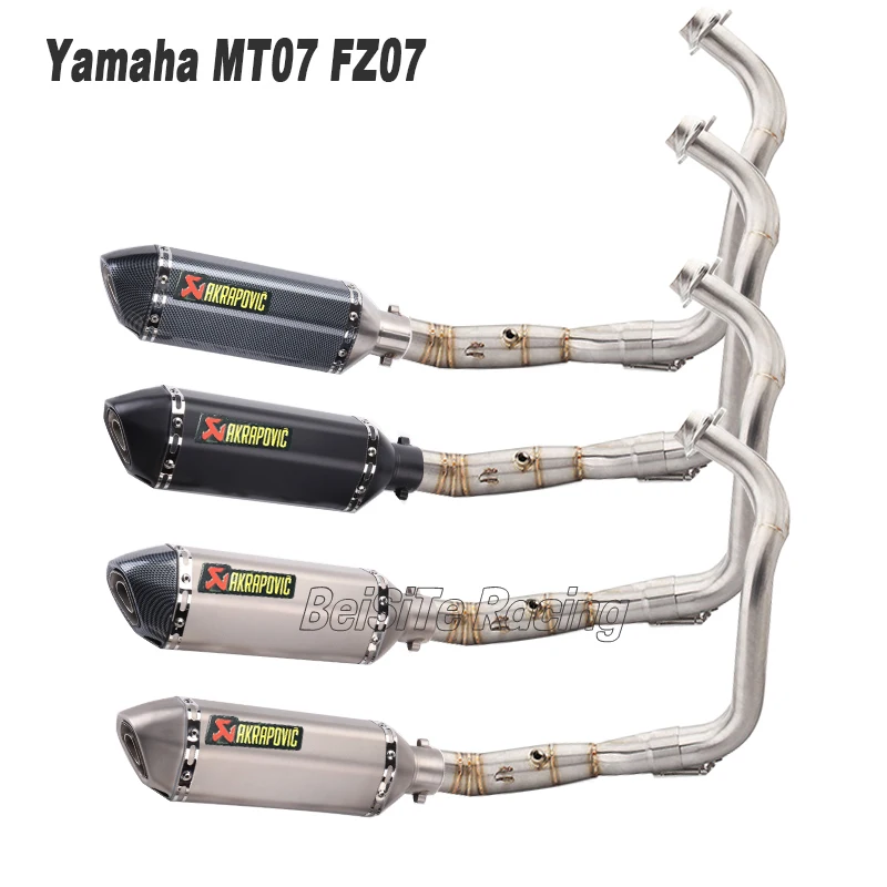 

Slip-on MT07 FZ07 Motorcycle Akrapovic Exhaust Muffler Escape Full System For Yamaha MT07 FZ07 Tracer 2014-2018 Year XSR700