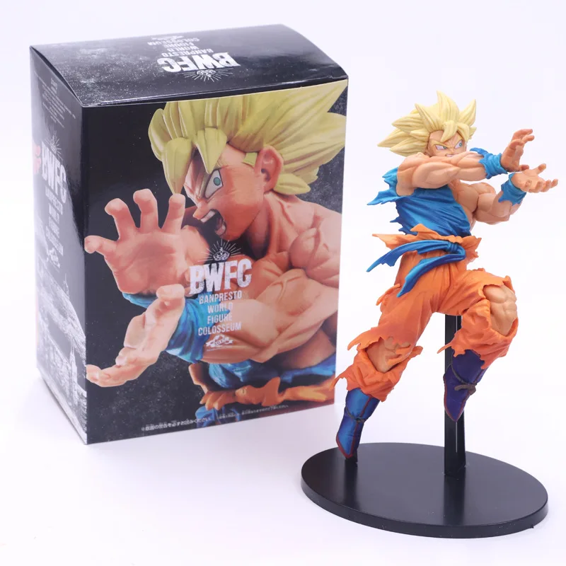 

Dragon Ball Z Goku Positively Facing Enemy Style Action Figure DBZ Goku Super Saiyan Shock Wave Collection Model Toys 18cm