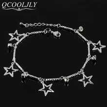 QCOOLJLY колокольчик с бабочкой женские браслеты для щиколотки на молнии Wrong extraction Mujer браслет на ногу для цепочки, которую можно повесить на браслет на ногу пляжные браслет Cheville серебро