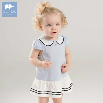 

Dave bella lovely little baby girls dresses infant toddler solid clothes children birthday party high quality costumes DB7104