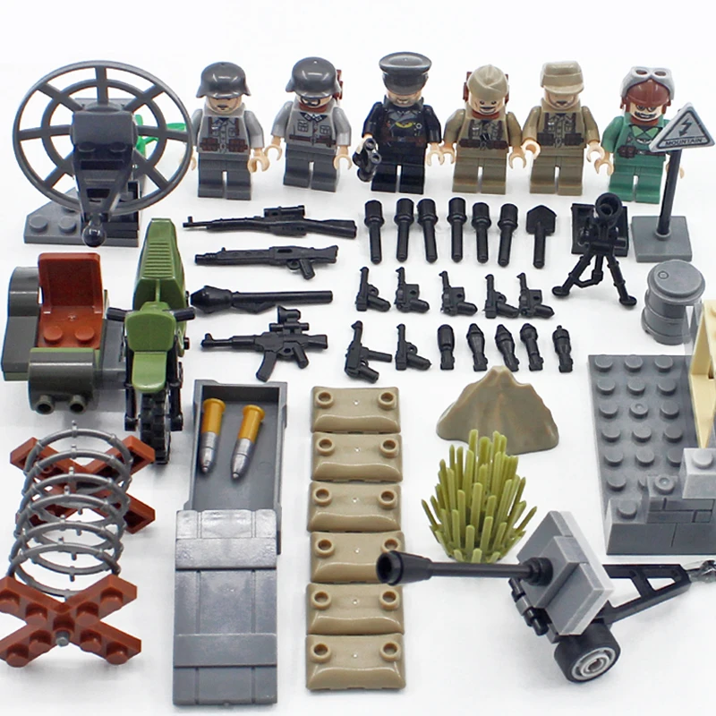 Мировой войны пустынный Орел brickmania военные фигурки строительные блоки ww2 немецкая армия воздушных сил minifigs оружие Кирпичи игрушки для мальчиков и девочек