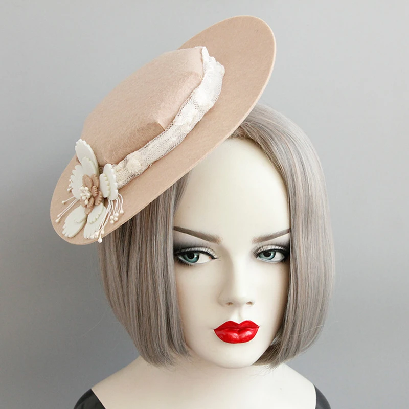 Pink Women Fedora Hat 2018 Autumn Winter Vintage Brimless Flat Plain