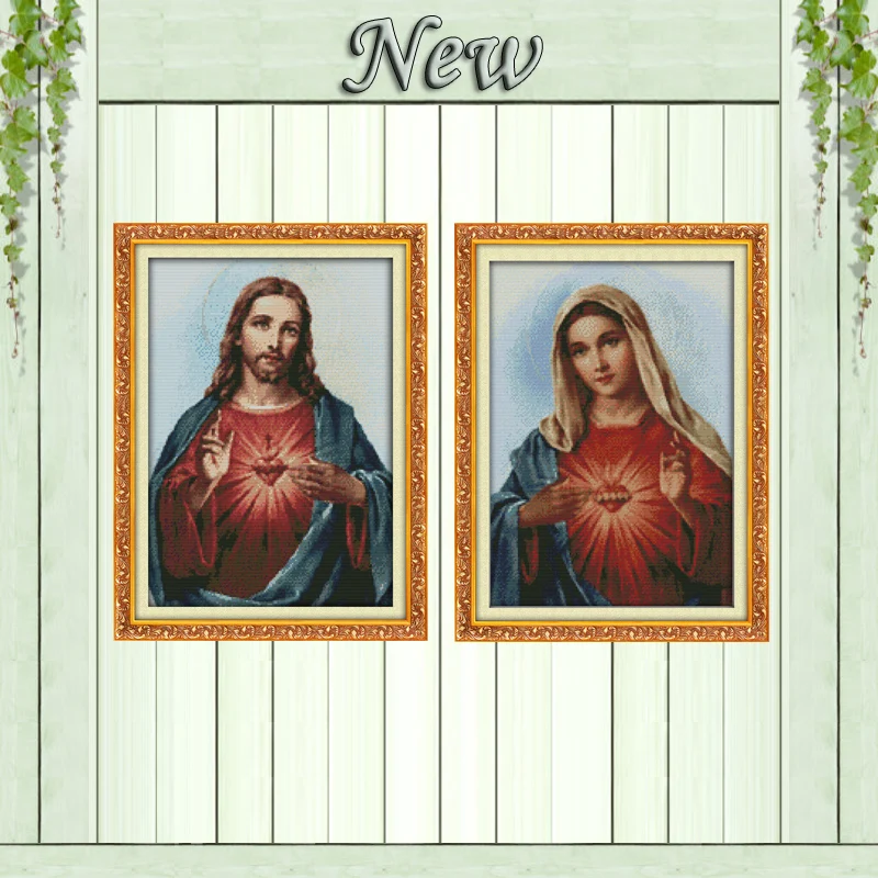 Набор для вышивки крестом на холсте с надписью Sacred Heart Jesus DMC 11CT 14CT|decorative home