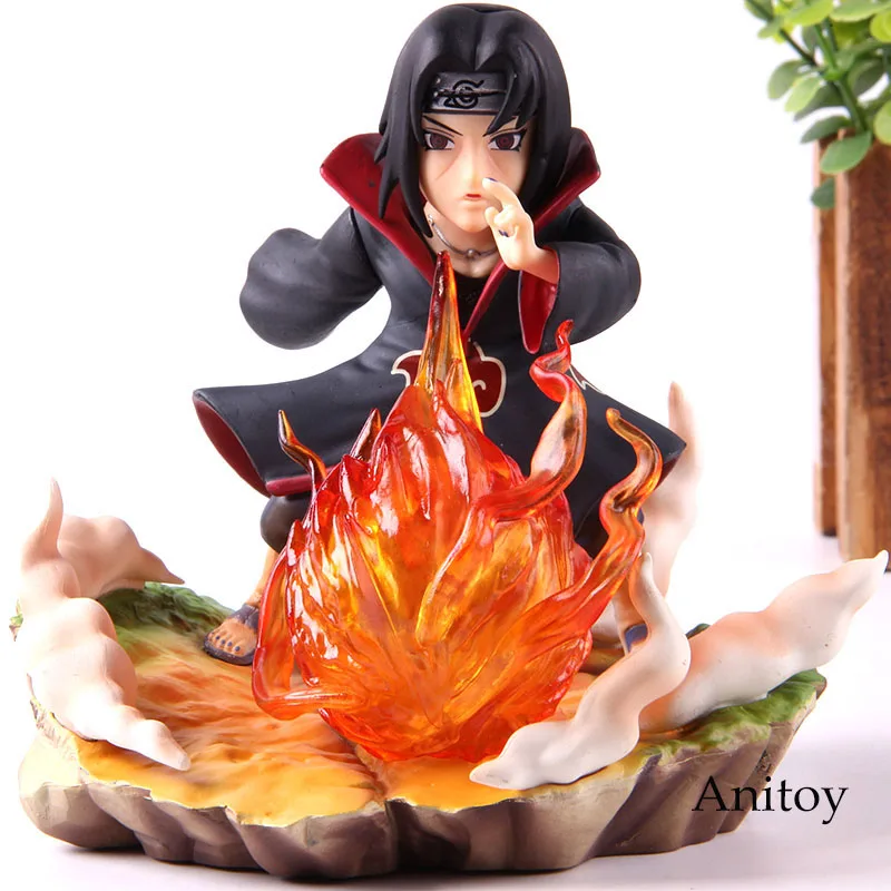 Uchiha Itachi фигурка героя пламя шар Ver. Q версия ПВХ Аниме Коллекция Модель игрушки наруто подарок для детей 12,5 см