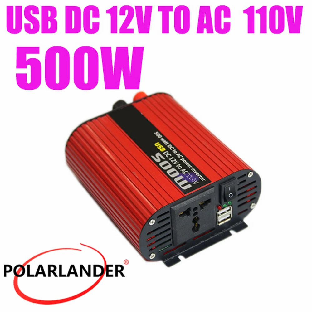 500W Car Inverter 12v 24v 110v 220v 50Hz Auto Inverter Cigarette
