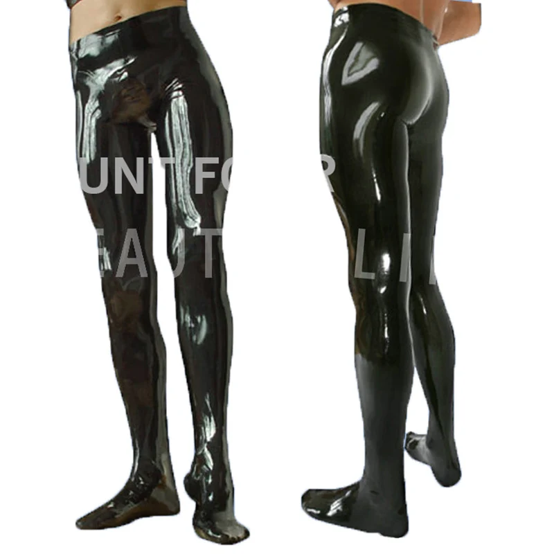 Латексные фетиш брюки сексуальные брюки для мужчин Леггинсы Низ Крышка ноги размера плюс Кастомизация натуральный ручной работы