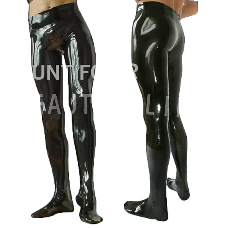 

Latex Fetish Trousers Sexy Pants For Men Legging Bottoms Cover Foot Plus Size Customization 100% Natural Handmade Free Shipping