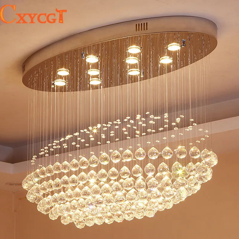 Us 408 0 40 Off New Large Oval Crystal Chandelier Lighting Haning Lamp Modern Hall Lights In Chandeliers From On Us 408 0 40 Off New Large Oval Crystal Chandelier Lighting Haning Lamp Modern Hall Lights In Chandeliers From On