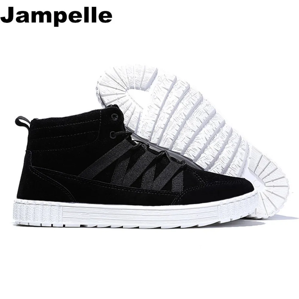 Jampelle легкий Кожа Для мужчин Спортивная обувь с высоким берцем на шнуровке кроссовки износостойкие против скольжения на открытом воздухе