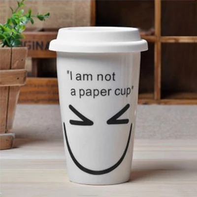 Креативные керамические кружки с милым выражением, чашки для воды, фарфоровая чайная чашка, кофейная кружка с силиконовой крышкой, кружки