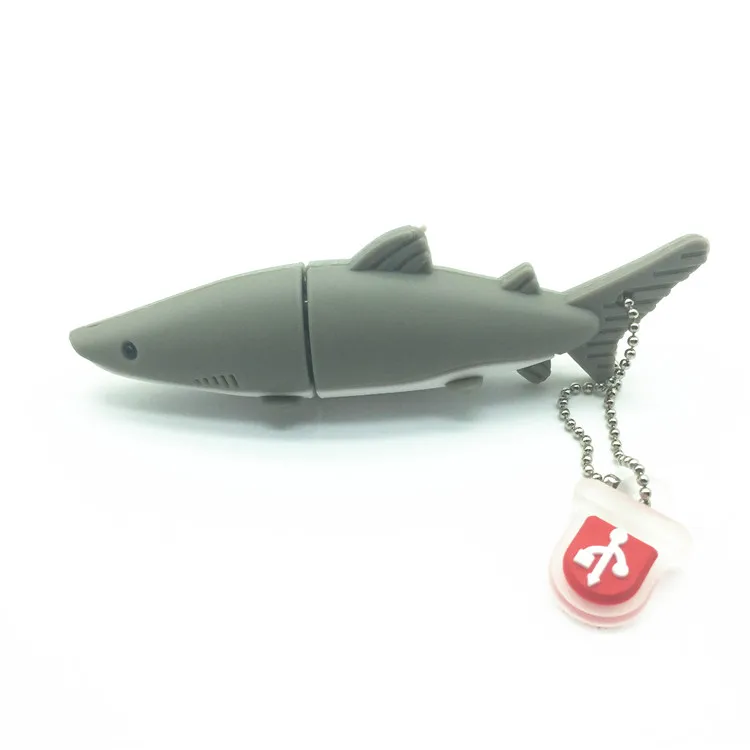 Cartoon lovely shark fish pen drive usb flash drive disk real capacity computer gift memory Stick pendrive 4GB 8GB 16GB 32GB 64g