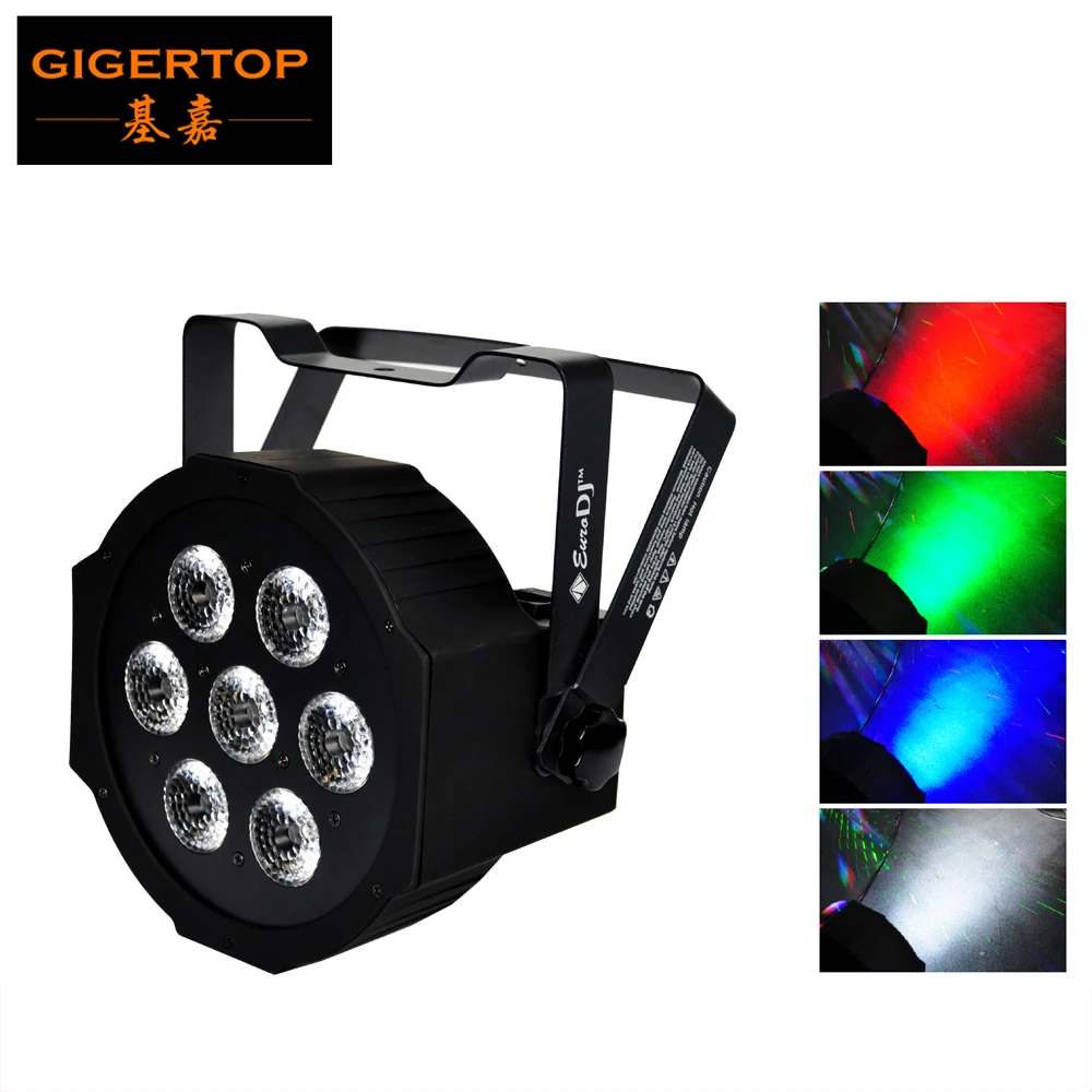 Freeshipping 7x12W Flat Led Par Cans DMX Daisy Chain Synchronization