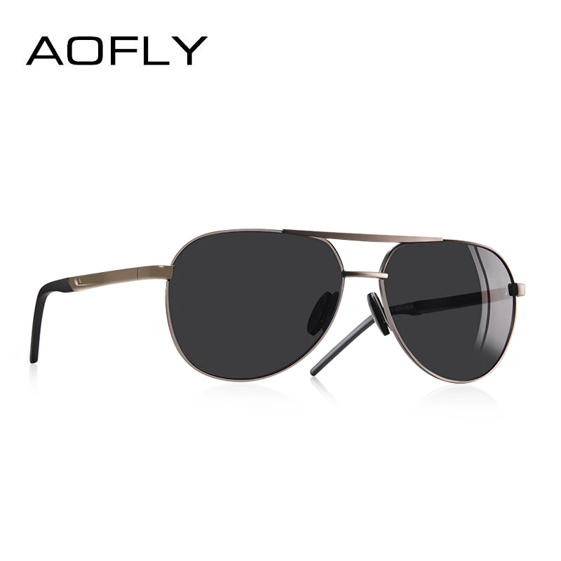 AOFLY, фирменный дизайн, мужские классические солнцезащитные очки пилота, авиационная оправа, поляризационные солнцезащитные очки для мужчин, для вождения, UV400, мужские очки AF8188 - Цвет линз: C4GUN