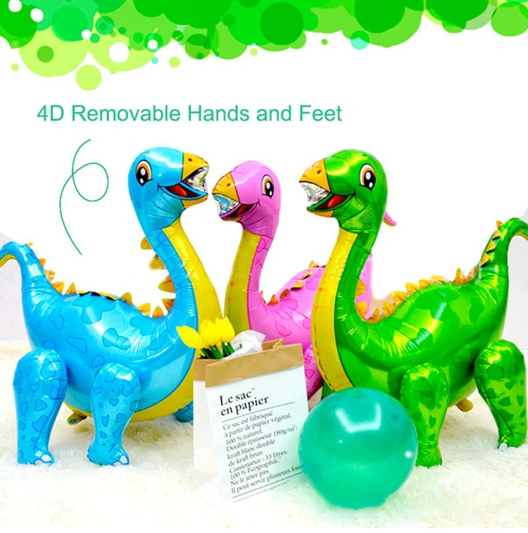 1 шт., 4D воздушные шары динозавров для прогулок, Трицератопс, стегозавр, животные, фольгированные шары, джунгли, сафари, день рождения, Декор, балоны, глобусы