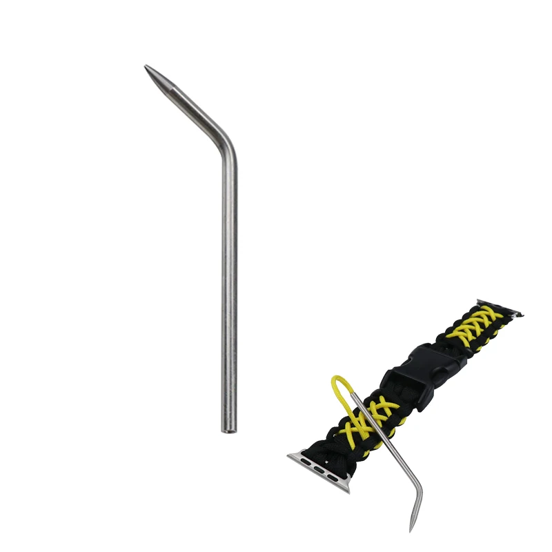 

3mm Paracord Lacing Stitching Weaving Needles Elbow Stainless Steel Bracelet Knitting Needle Umbrella Rope Outdoor Camping Tools