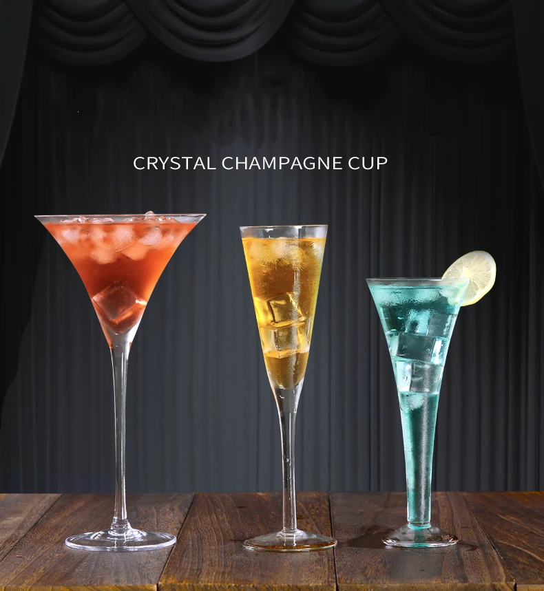 Crystal Glass Champagne Glasses Verre Mariage Wedding Creative Horn High Foot Martini Bubble V Shape Sweet Wine Cocktail Cups Champagne Coupes Aliexpress