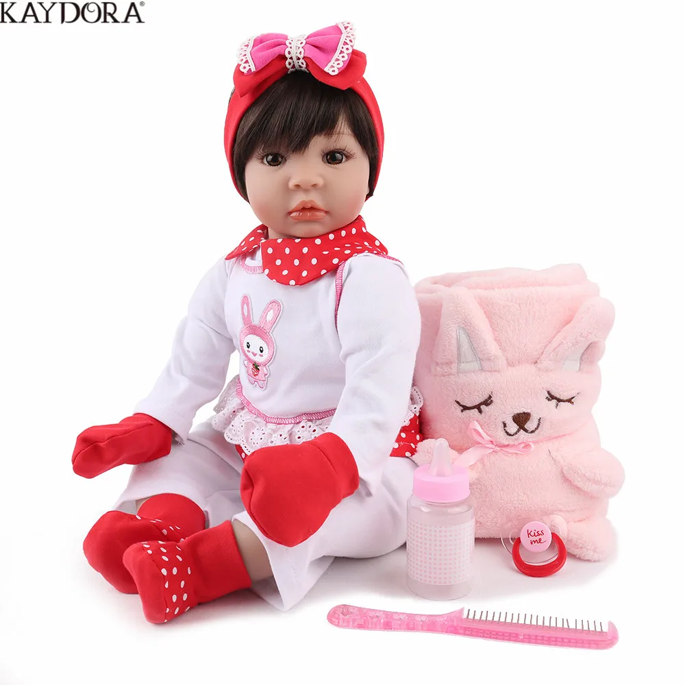 

KAYDORA Reborn Baby Doll Lifelike Bebe Boneca Soft Vinyl Adorable Girl Cute 22 inch Birthday Christmas Gift For Kids Bebe Reborn