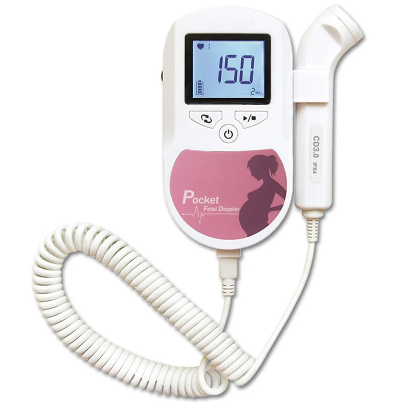 Fetal Doppler 3MHz Probe Sonotrax Baby Heart Sound Sonoline Beat Monitor Backlight LCD Free GeL