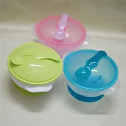 Детские Нескользящие Двойная уха стены всасывания чаша для всасывания чаша с крышкой Обучение ложка миски Дети Кормление посуда подарок