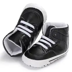 Новая мода для новорожденных обувь для детей кроватки Bebe младенческой малыша классический Повседневное высокие Кружево-до спортивный