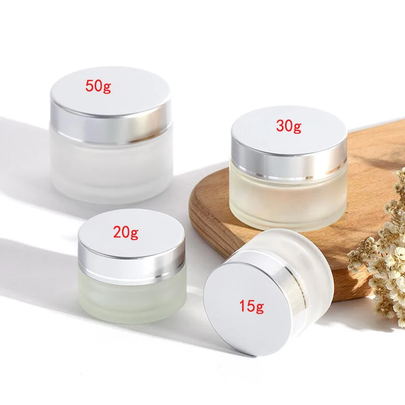 

5g 10g 1 5g, 20 г, 30 г, 50 г, стеклянные баночки для крема, упаковка для косметики с Silver Fox меховой шапки & внутренними вкладышами круглая пустая маленькая стеклянная банка 10 шт./лот