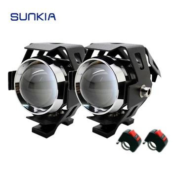 

2Pcs/Lot SUNKIA LED Headlight Motorcycle Waterproof 3000LM CREE Chip U5 Motor LED Driving Fog Spot Head Light Lamp With Switch