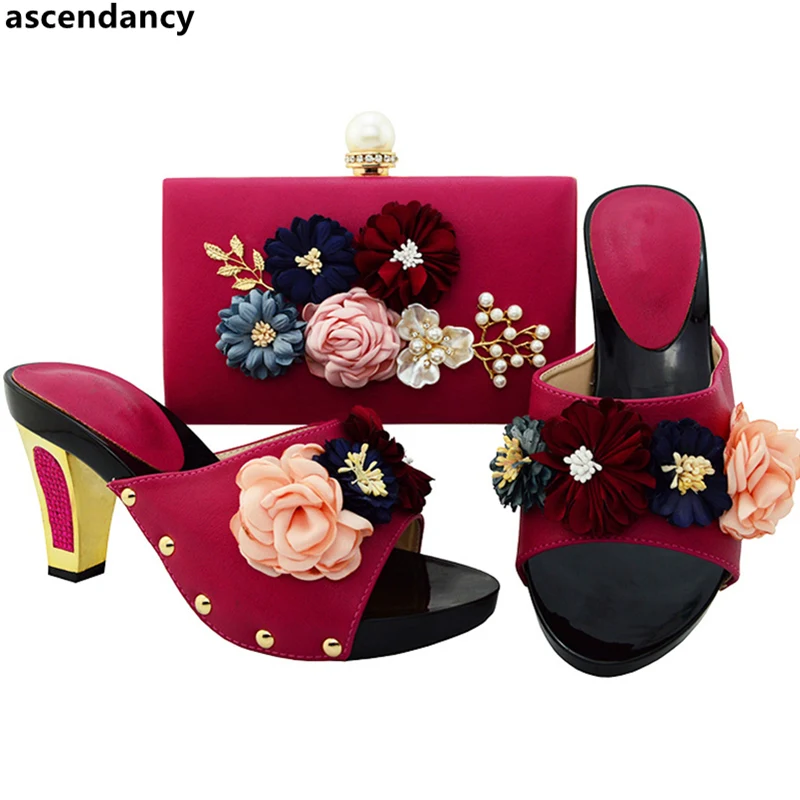 Violet Noir Les Italien Femmes Africain Et Italiennes Sacs Ensemble bleu deep Assortis Match D argent Chaussures Dans Avec Assorties fuchsia Dernière À Purple or 5TXpwqx