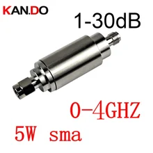 5 Вт DC-4Ghz аттенюатор sma male to s, Женский 0-4 ГГц 1-30 дБ опция антенный ввод соединитель коаксиальный разъем 5 Вт аттенюатор