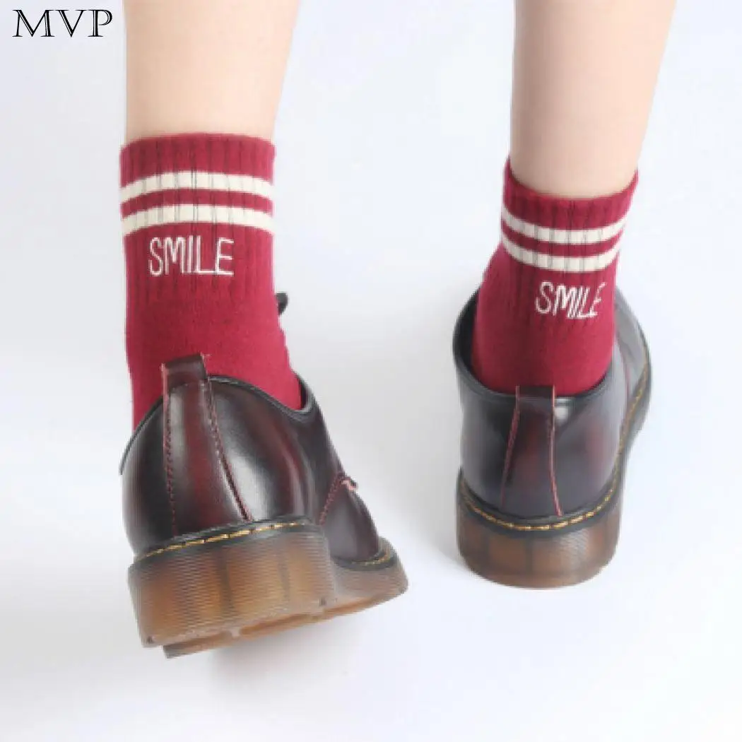 

Women Fashion Casual Breathable Striped Letters Elastic Mid Stretchy socks, one size fit most people. Tube Socks