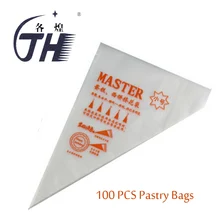 GH 100 Uds bolsas para manga pastelera desechables bolsas de confitería de tamaño pequeño para crema utensilios para decoración de tortas con fondant utensilios para hornear