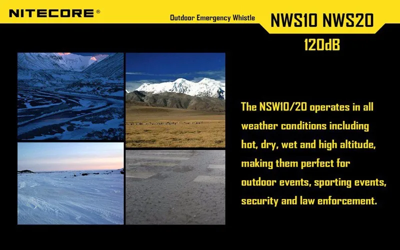 Nitecore NWS10 привлекательный, прочный и портативный Открытый аварийный свисток