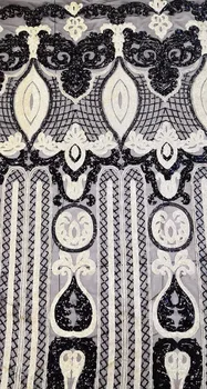 

fashionable African French Lace Fabric with sequins High Quality JIANXI.C-111503 sequins African Tulle Lace Fabric