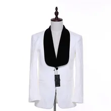 Повседневный мужской пиджак, блейзеры белый цветочный узор, корабельный воротник, тонкий свадебный смокинг-пиджак, деловой формальный Выпускной пиджак на заказ