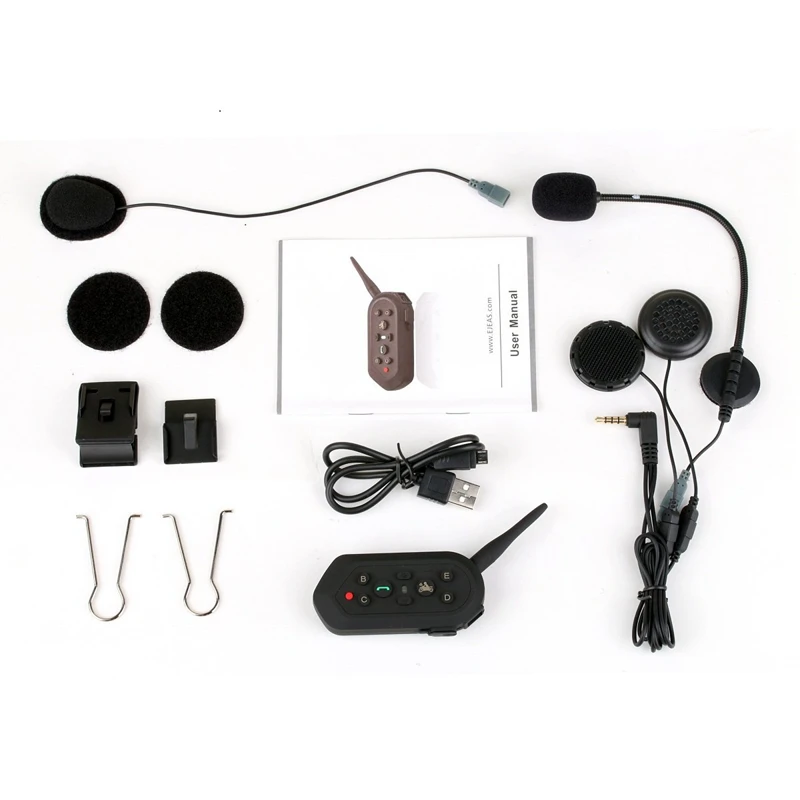 

1200m Motorcycle E6 Inter-phone Helmet Intercom With bluetooth Function Motor FM Headset Referee With Mic Communicator