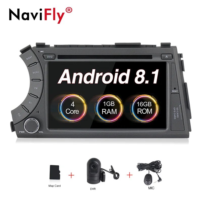 NaviFly " 2din Android 8,1 Автомобильный мультимедийный dvd-плеер для Ssangyong Kyron Actyon автомобильный Радио плеер с wifi BT gps SWC - Цвет: car DVR
