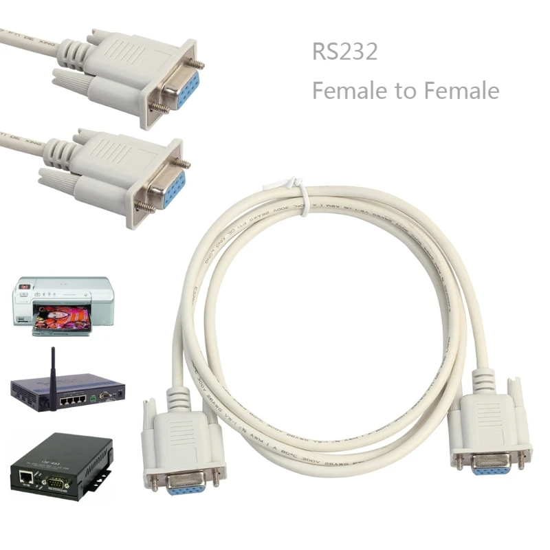 

1.5m Serial RS232 Female to Female Null Modem Cable DB9 FTA Direct Connection 9 Pin