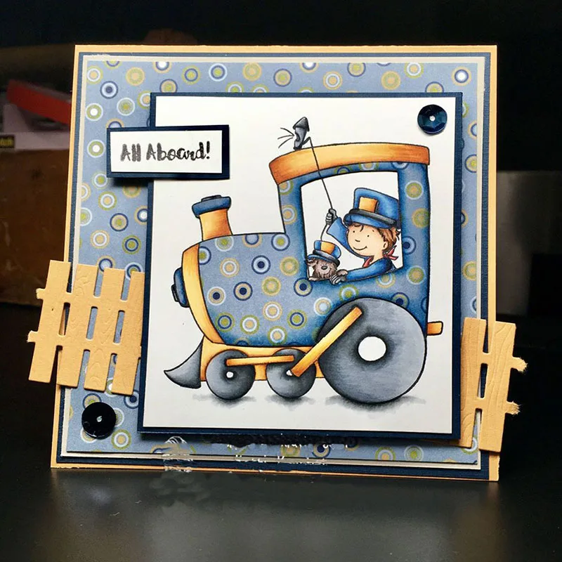 

JC Metal Cutting Dies and Rubber Stamps for Scrapbooking Stencil Craft Driver Driving Train Dies Cut Folder Handmade Album Decor