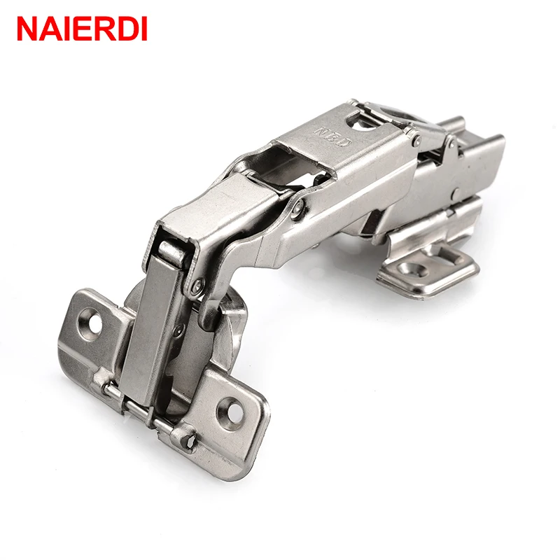 

4PCS NAIERDI 175 Degree Hinges Cold Rolled Steel Fixed Cabinet Cupboard Door Thick Board Angle Hinge For Furniture Hardware
