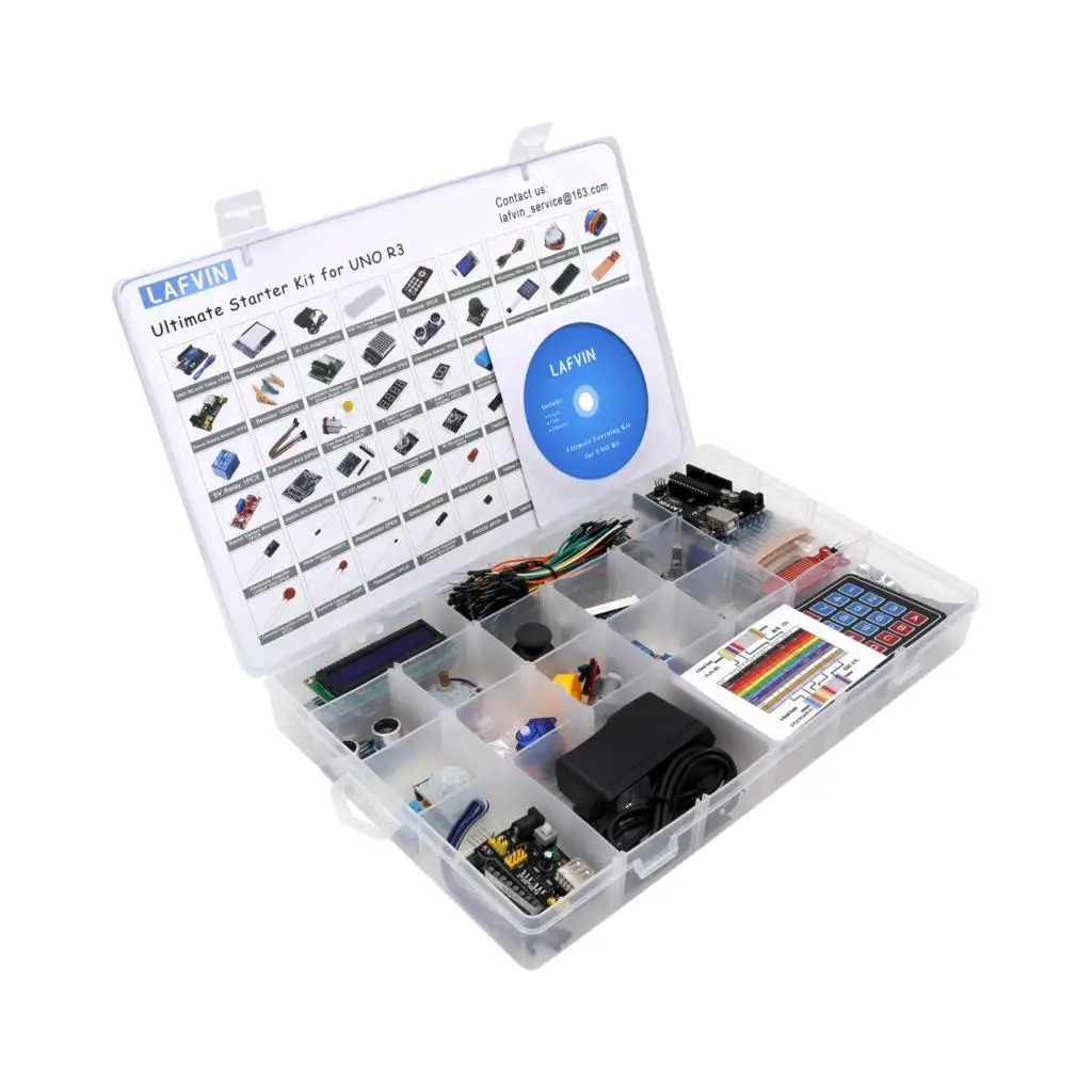 

LAFVIN UNO R3 Complete Starter Kit include LCD1602 IIC,Ultrasonic Sensor,Jumper wire for Arduino with Tutorial