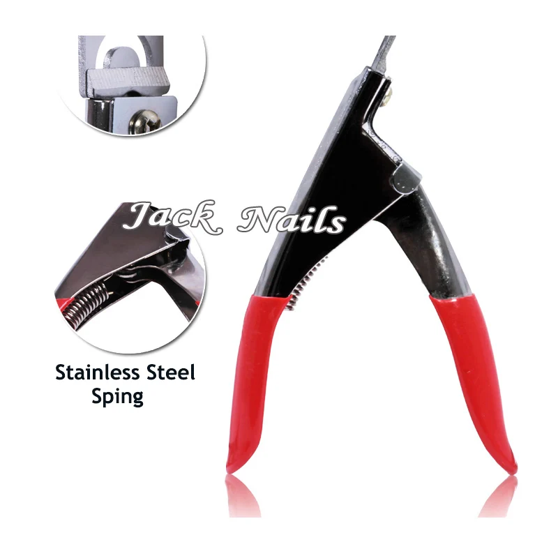 False Nail Tips Cutter,Red Stainless Steel Professional Nail Edge Clipper Acrylic Scissors,Manicure Pedicure Tools