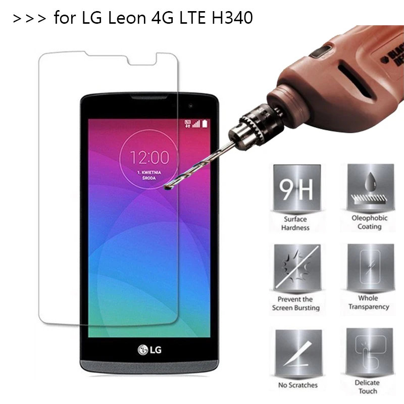 2 PCS/Lot Tempered Glass for LG Leon 4G LTE H324 H320 H340N C50 C40 Screen Protector Protective Film Free Shipping | Мобильные