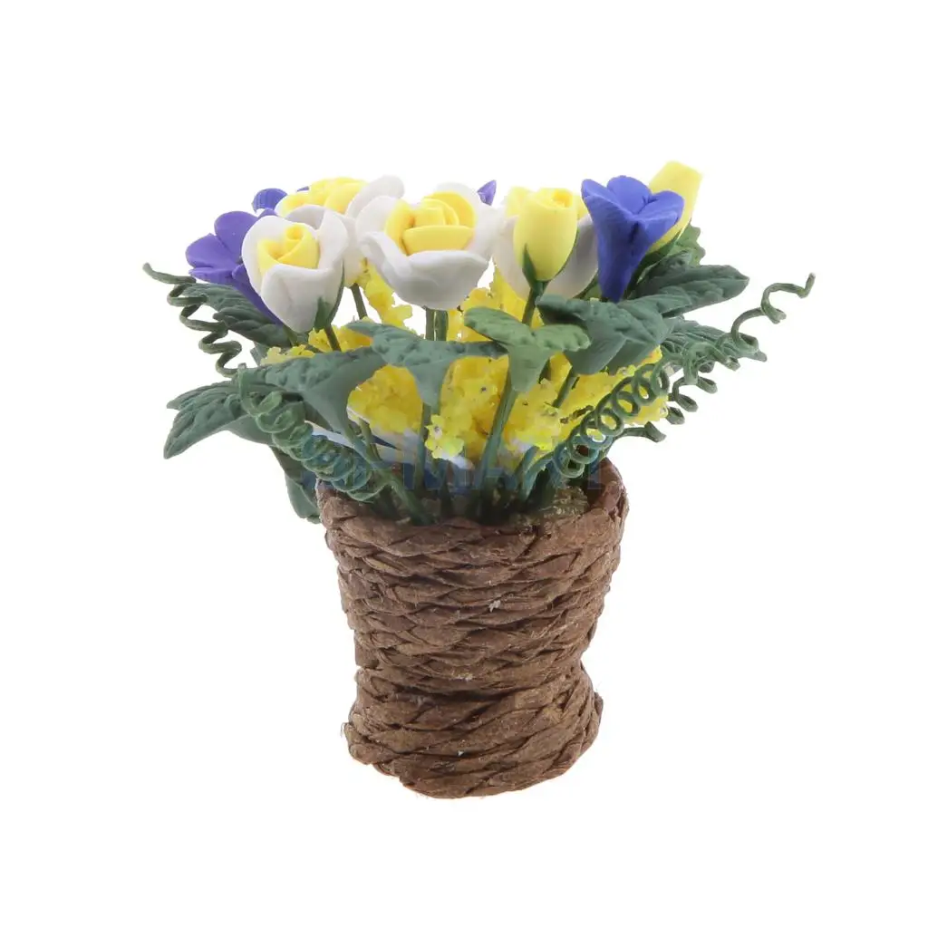 Accessories Miniature Dollhouse FAIRY GARDEN Wire Basket with Wine Bottles