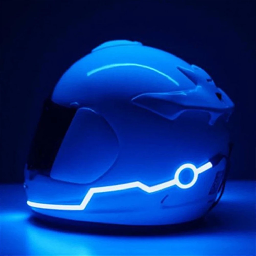 

2PcsMotorcycle Helmet EL Cold Light Helmet Light Strip Night Signal Luminous Modified Strip Helmet Sticker In Stock! Fast Shipp