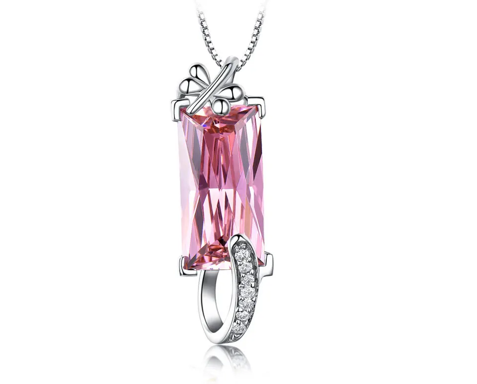 UMCHO чистый 925 пробы серебряные Ювелирные наборы розовый камень бабочка ожерелье серьги гвоздики для женщин Свадебные обручальные ювелирные изделия