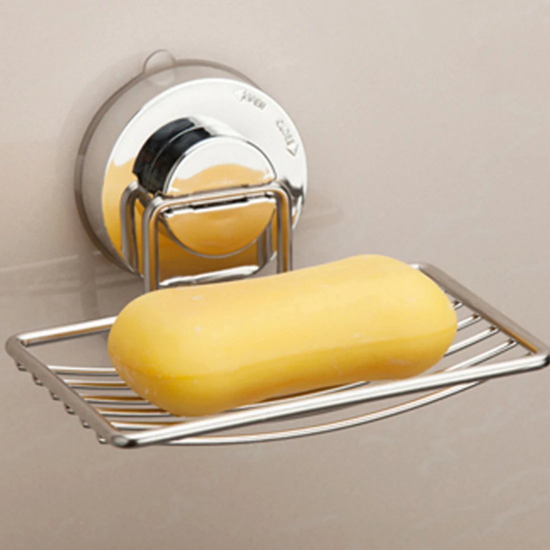 Portable Suction Cup Wall Soap Dish Holder Soap Storage Box for