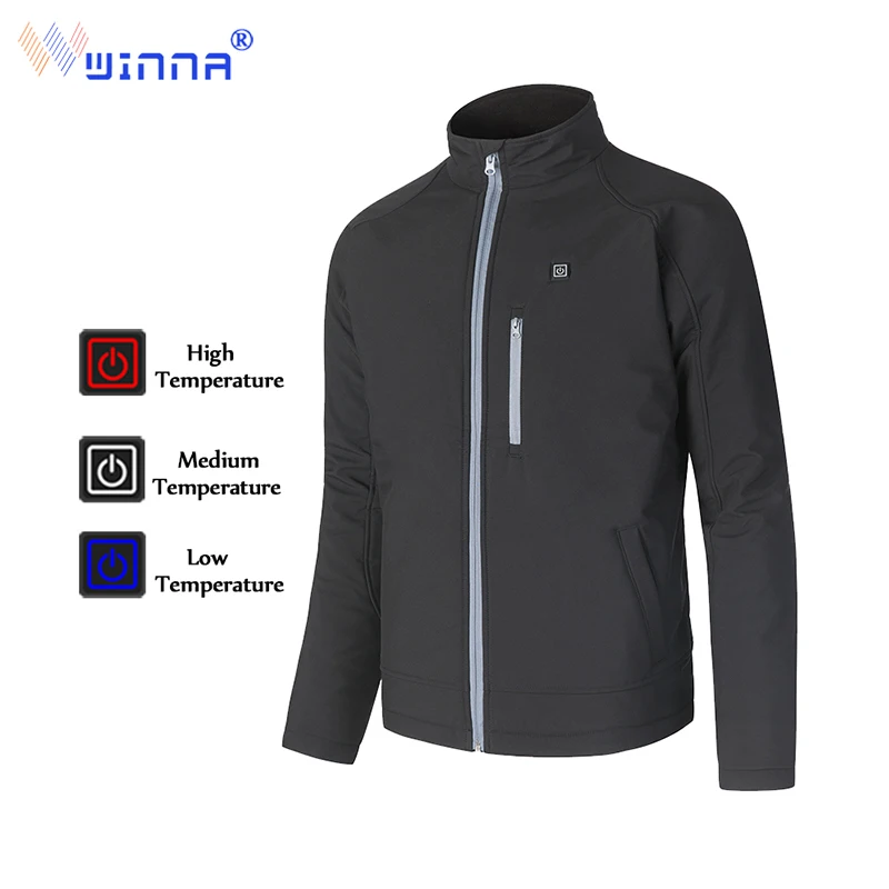 

2018 Winter Warm Heating Jackets Men Women Smart Thermostat Water-repellent Pure Color Suit Heated Clothing Skiing Hiking Coats