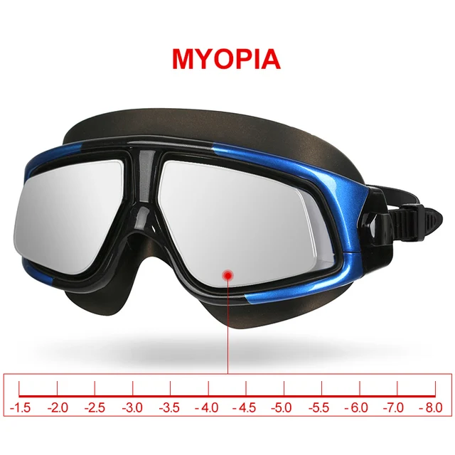 Copozz Nearsighted Swimming Goggles Waterproof Anti Fog UV Eyewear Silicon Mirrored Large Frame Unisex Sport Myopia Swim Mask 2