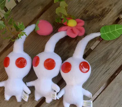 В руку игра Плюшевые игрушки~ Pikmin~ цветок бутон лист желтый/фиолетовый/синий/белый/красный мягкие игрушки куклы - Цвет: set of 3 white